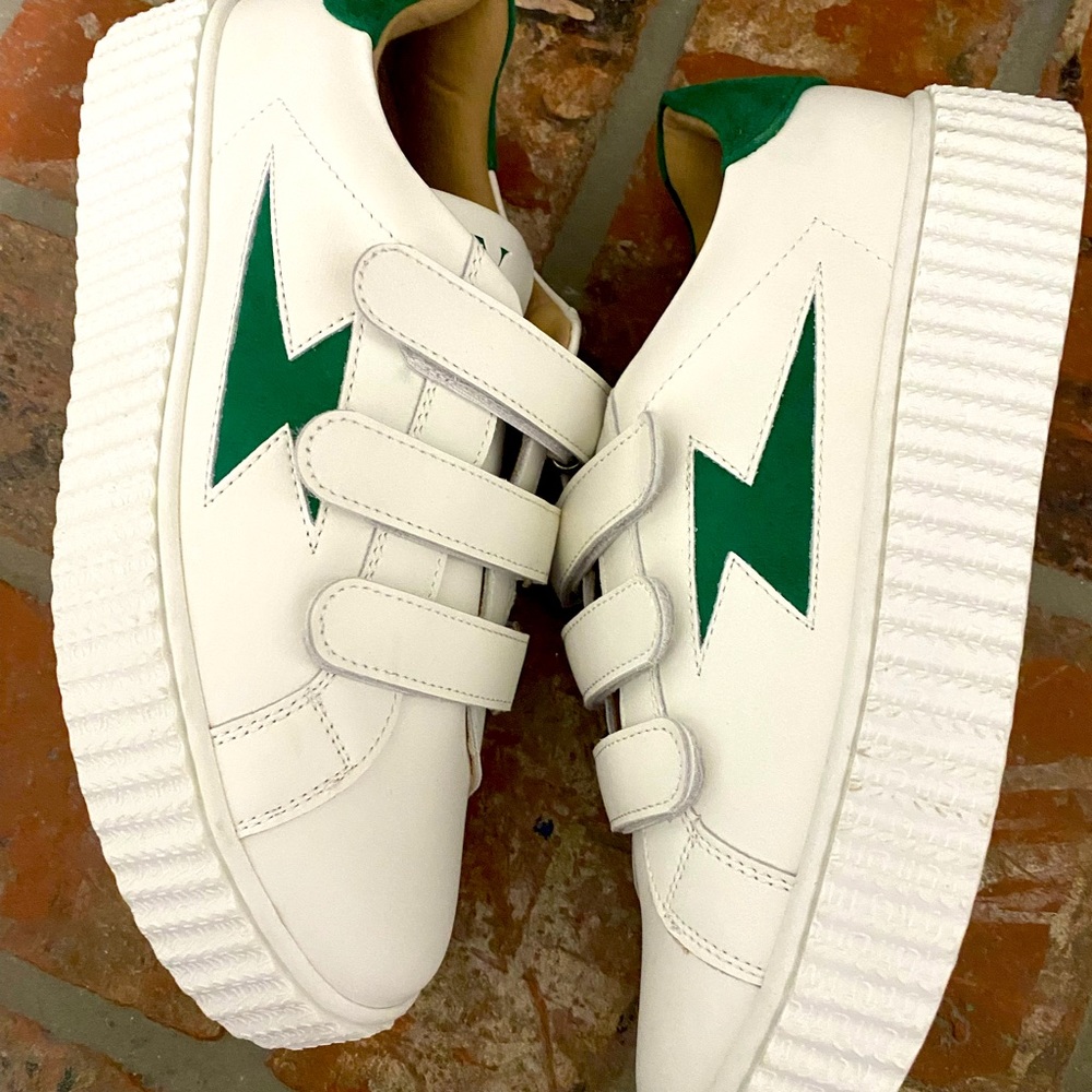 White and Green Women's Sneakers